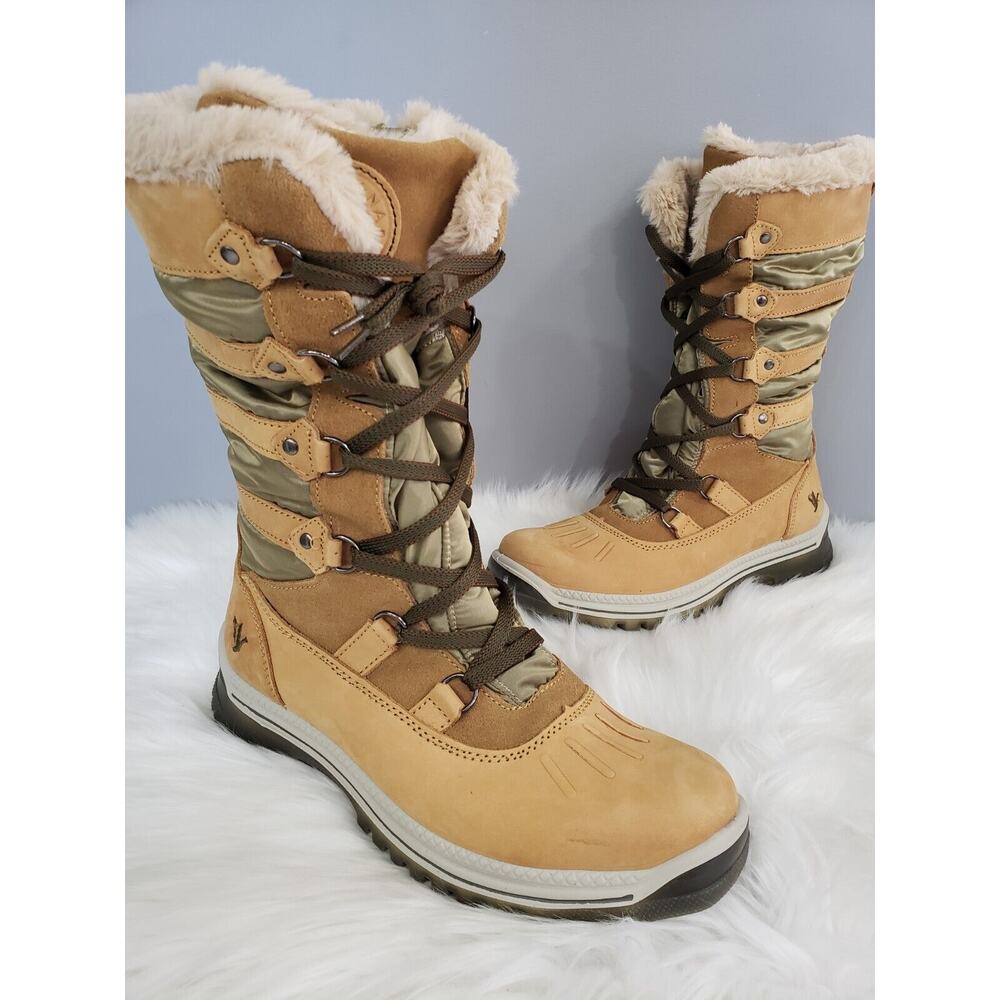 NEW SIZE 10 Santana Canada MARLYNA Tall Winter Boot Snow Wheat Leather WARM